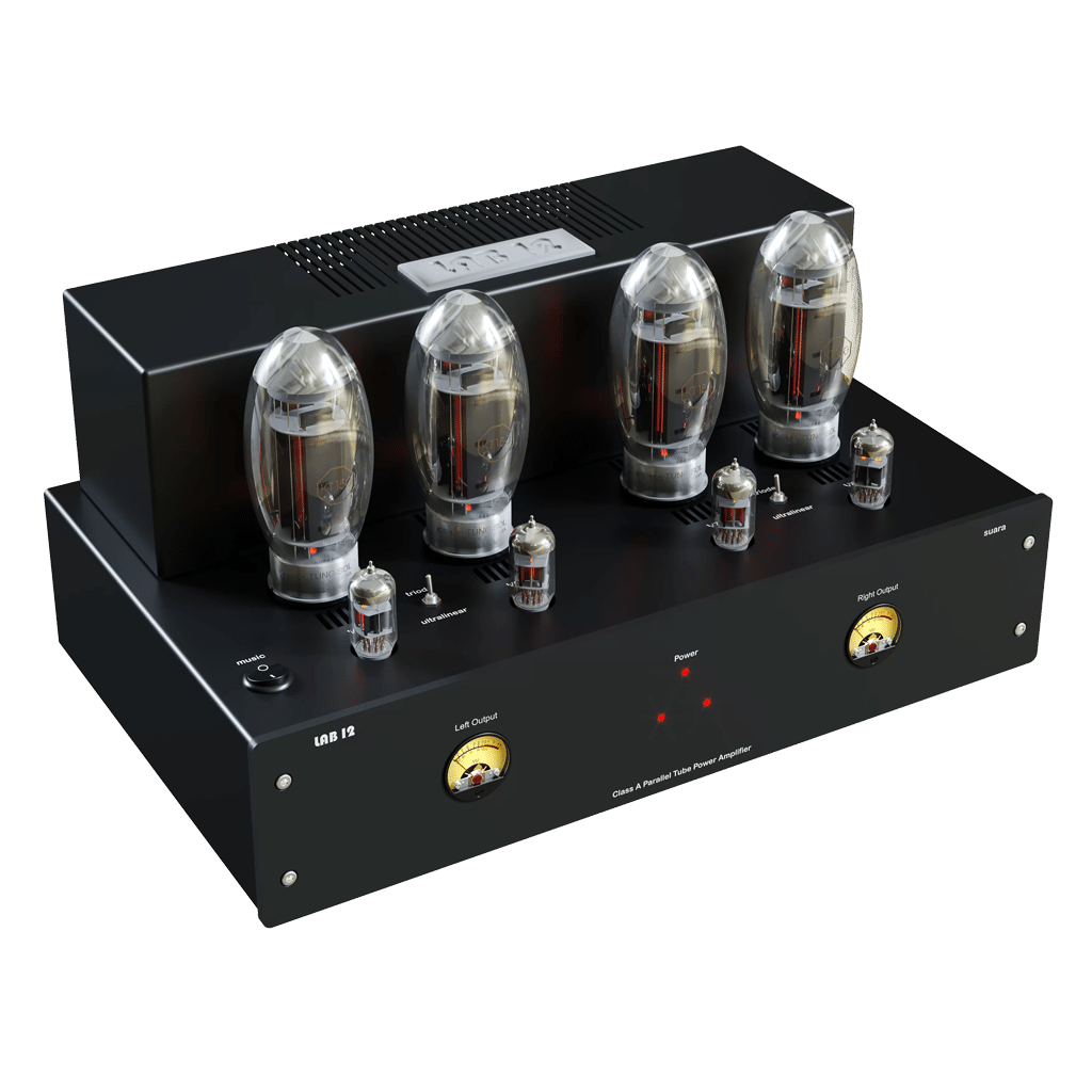 02-lab12-endstufe-suara-mk2-toroid-schwarz-vorne-oben-01 LAB12 Endstufe suara MK2 Toroid Version jetzt telefonisch oder per E-Mail mit 3% Skonto bestellen oder vorher unverbindlich als Testpaket zu Hause ausprobieren.