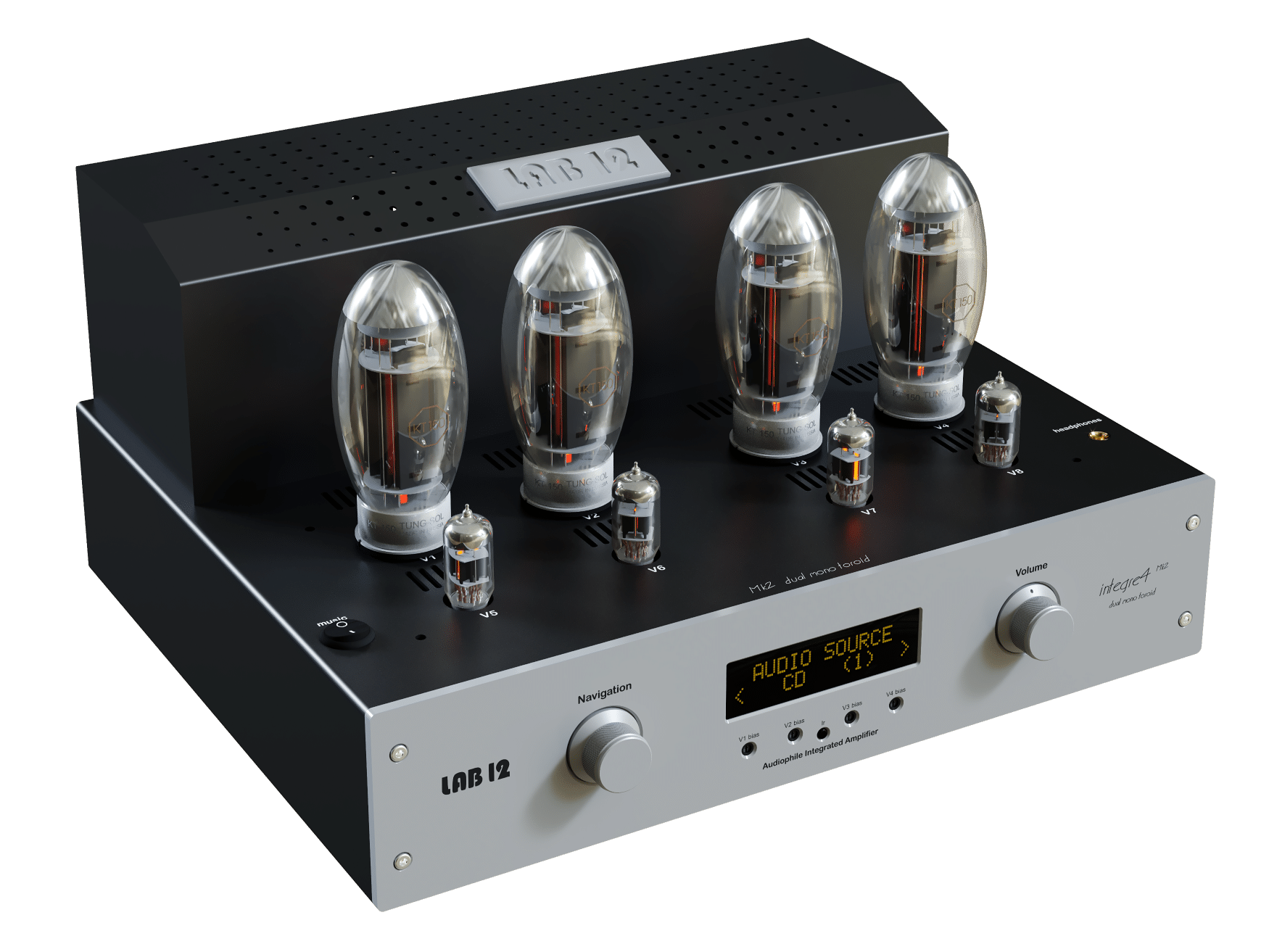 04-lab12-vollverstaerker-integre4-mkii-toroid-silber-vorne LAB12 Vollverstärker integre4 MK2 Toroid Version jetzt telefonisch oder per E-Mail mit 3% Skonto bestellen oder vorher unverbindlich als Testpaket zu Hause ausprobieren.