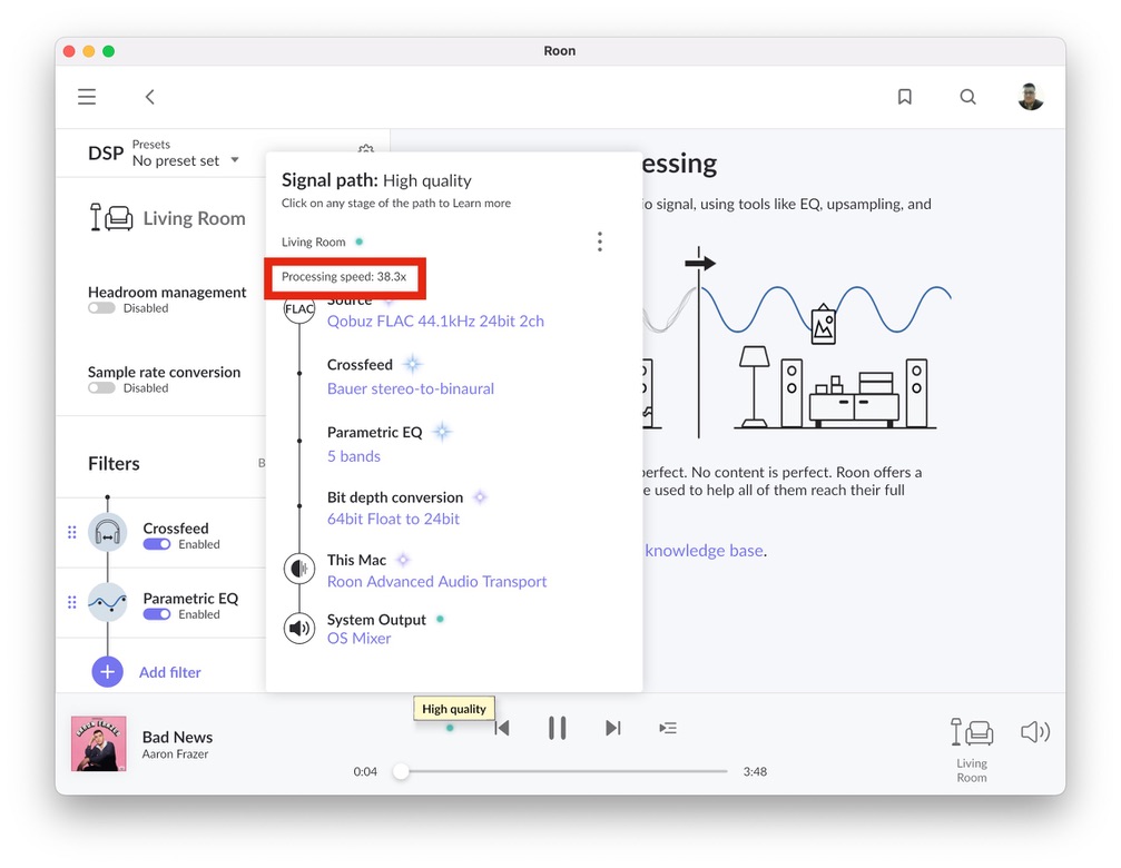 Roon Knowledge Base Alles Über Audio MUSE Präzise Audiokontrolle ACM Premium Audio