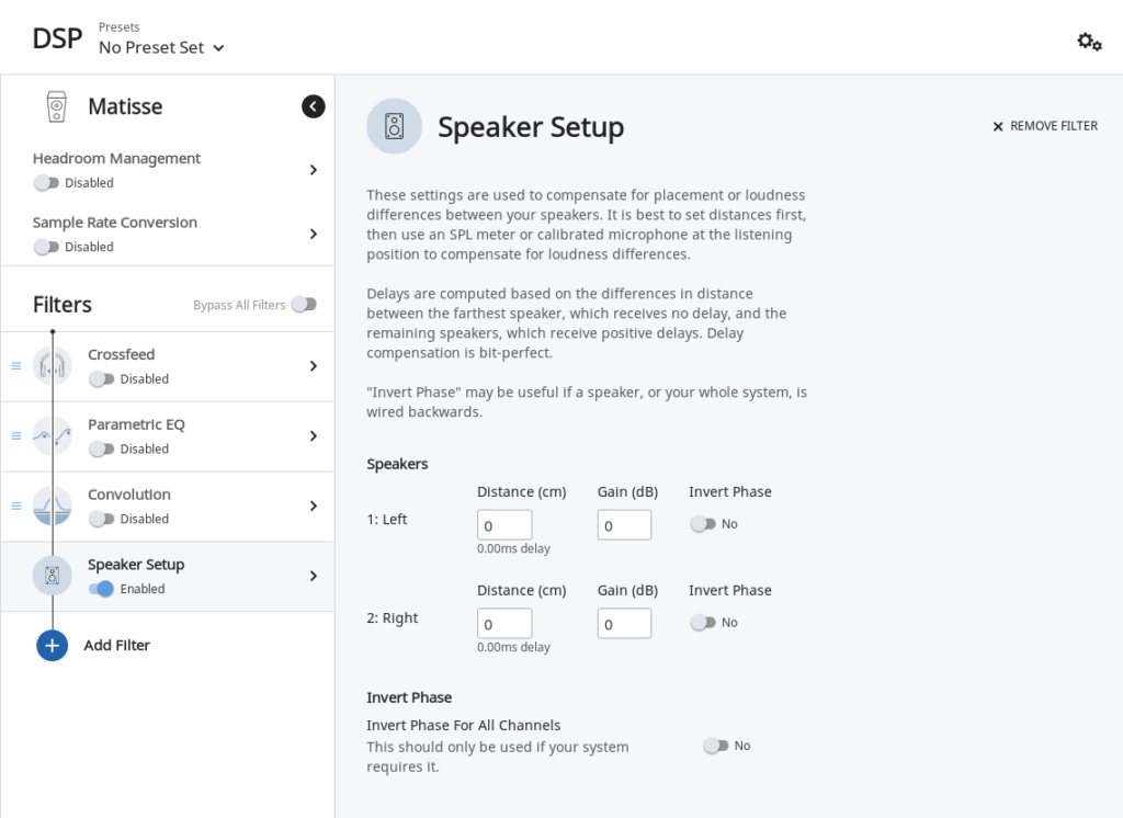 Roon Knowledge Base Alles Über Audio MUSE Präzise Audiokontrolle Lautsprecher Setup ACM Premium Audio