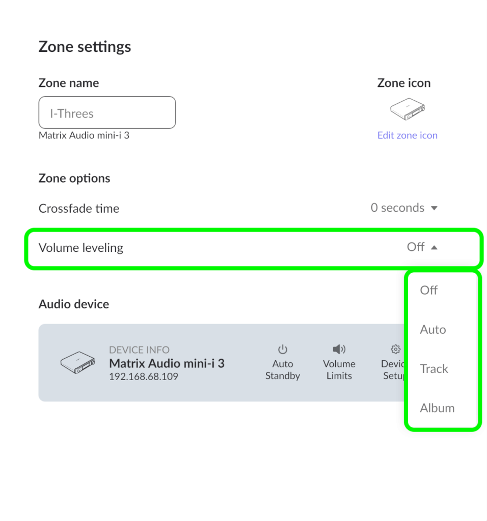 Roon Knowledge Base Alles Über Audio MUSE Präzise Audiokontrolle Volume Leveling ACM Premium Audio