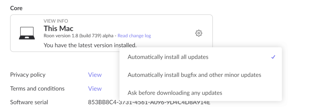 Roon Knowledge Base Fehlerbehebung Aktualisierung ACM Premium Audio