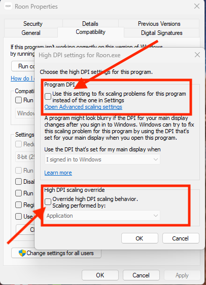 Roon Knowledge Base Fehlerbehebung Bildschirmauflösung zu klein ACM Premium Audio