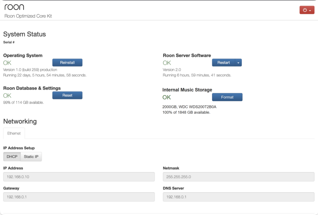 Roon Knowledge Base Fehlerbehebung RoonOS webUI ACM Premium Audio