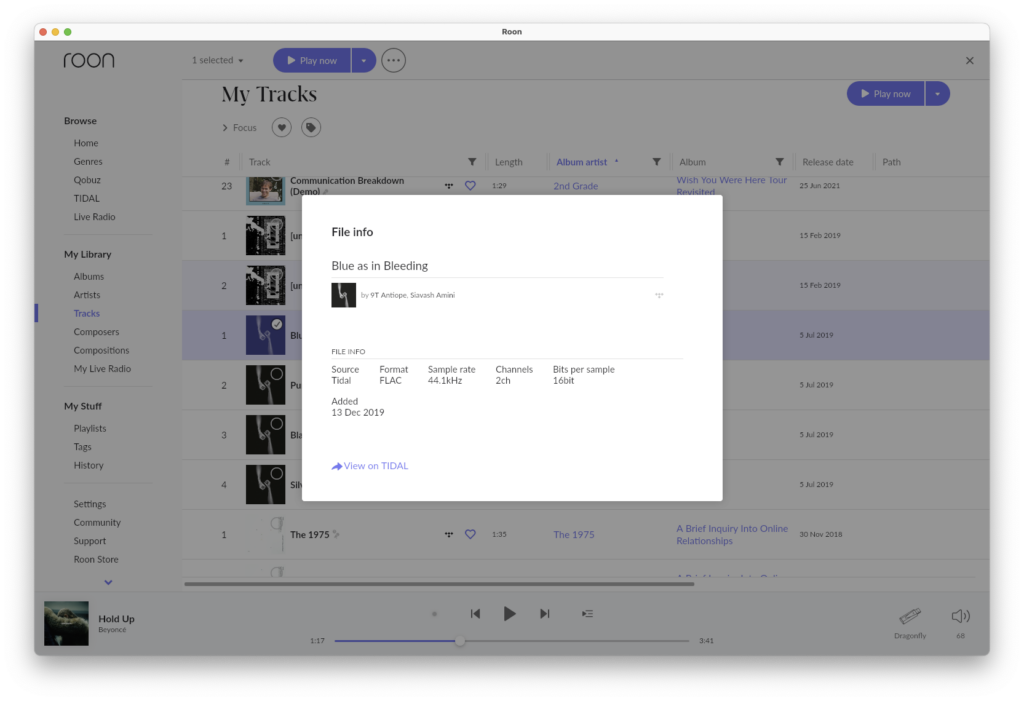 Roon Knowledge Base FAQs FAQ: Wo finde ich zusätzliche Informationen zu meinen Audiodateien, wie Tags, Dateiqualität und Speicherort? ACM Premium Audio