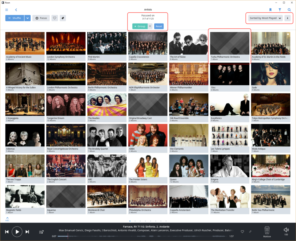Roon Knowledge Base Verwalten Der Musikbibliothek Künstler ACM Premium Audio