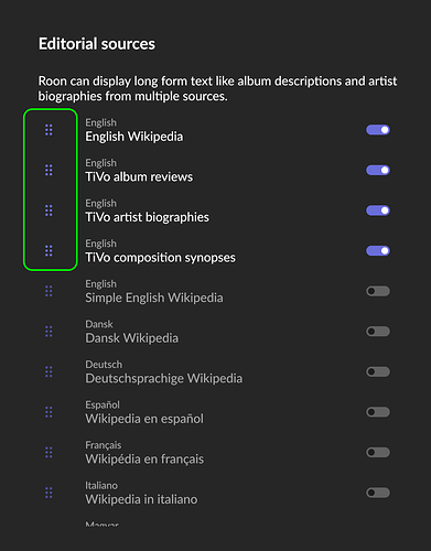 Roon Knowledge Base Verwalten Ihrer Musikbibliothek Roon Editorial Sources ACM Premium Audio