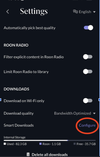 Roon Knowledge Base ARC Smart Downloads ACM Premium Audio