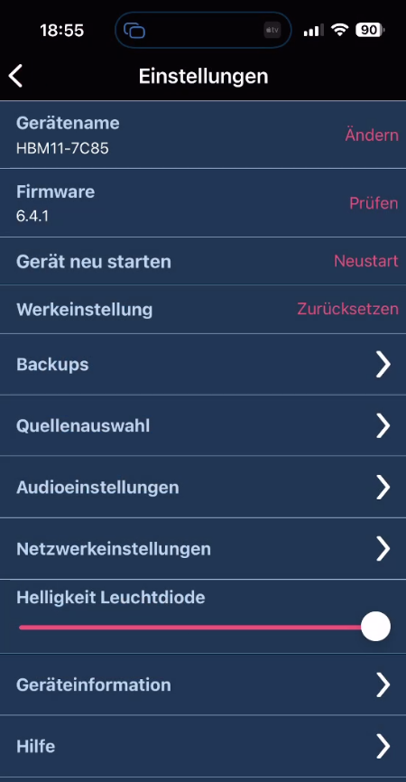 Serblin and Son Vollverstaerker Frankie Plus iOS App Einstellungen
