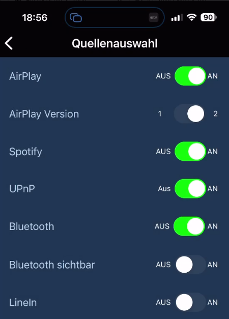 Serblin and Son Vollverstaerker Frankie Plus iOS App Quellenauswahl