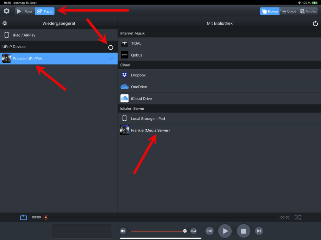 Serblin and Son Vollverstärker Frankie plus Anleitung Streaming mconnecthd Playerauswahl